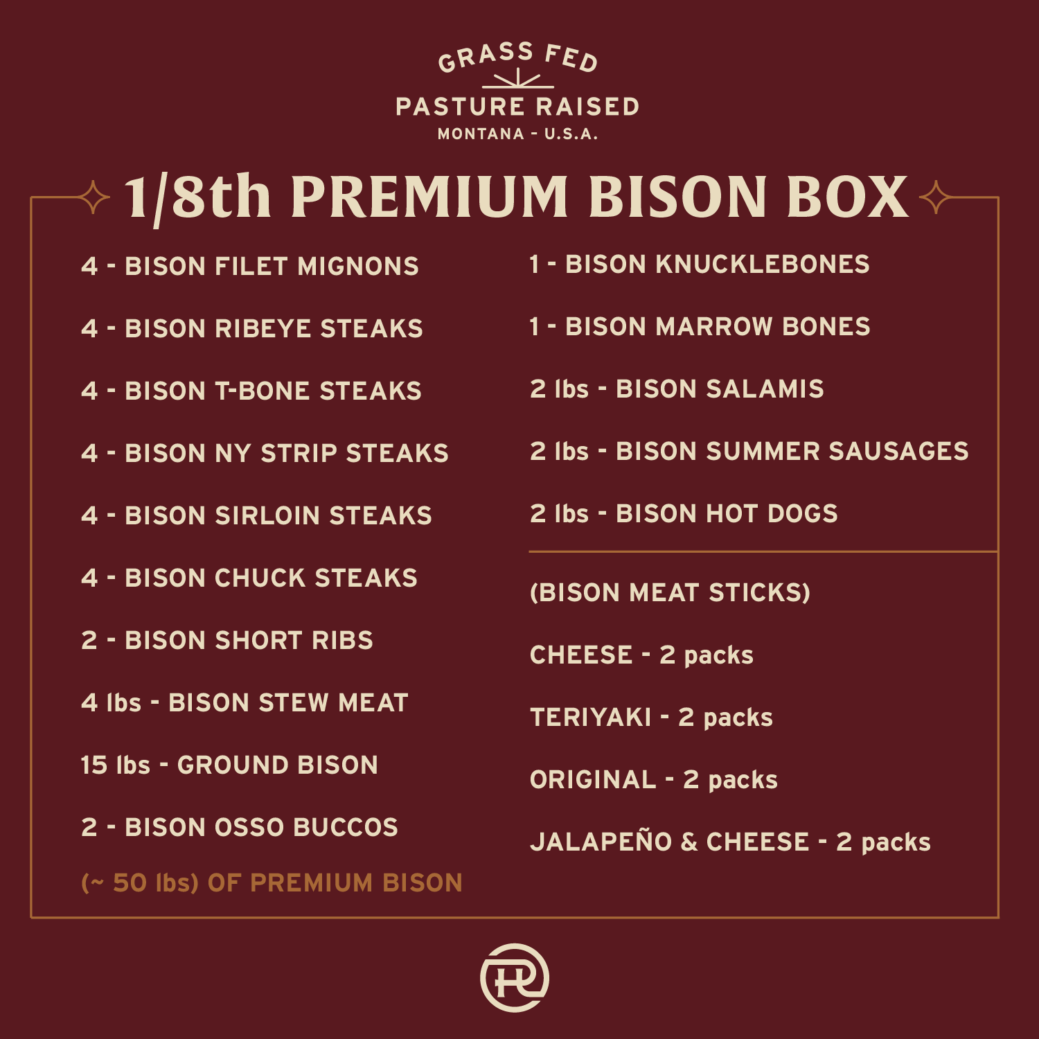 1/8th BISON BOX – Ring of Horns